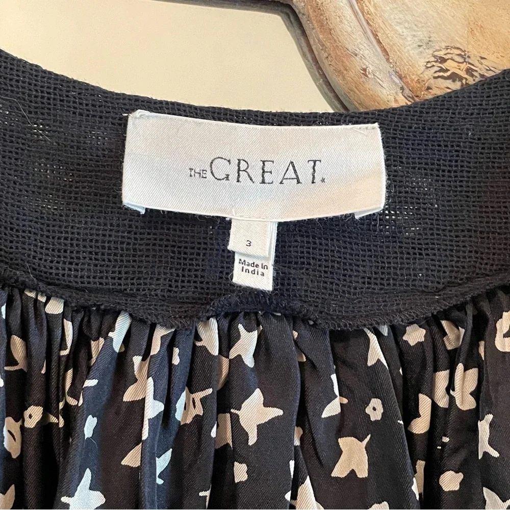 the Great. Silk Blouse in Black/Ivory - Picture 3 of 4